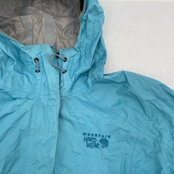 MOUNTAIN HARD WEAR Women’s Light Blue Hooded Rain Jacket Coat size: Small - Picture 8 of 13